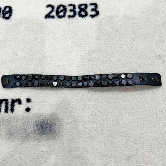 Vintage DIESEL Dark Brown Double Line Studs Button Closure Leather Bracelet - Picture 5 of 8